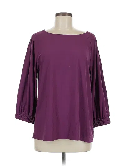 Pre-owned Halogen 3/4 Sleeve Top Purple Boatneck Tops