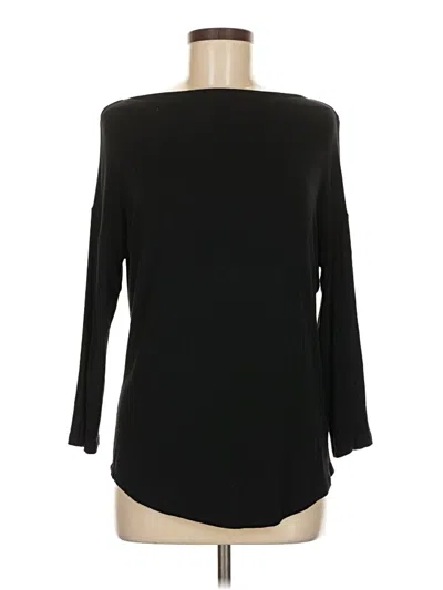 Pre-owned Halogen 3/4 Sleeve T-shirt In Black