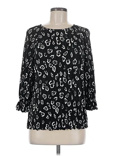 Pre-owned Halogen 3/4 Sleeve T-shirt In Black