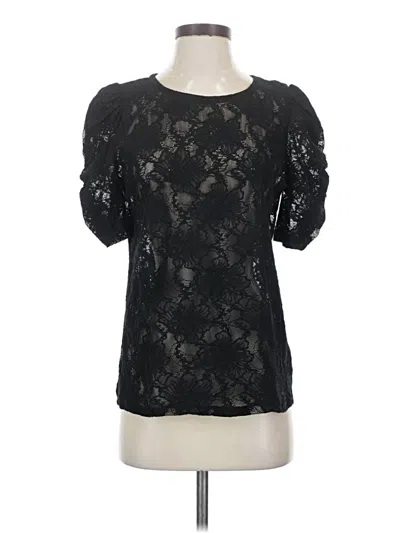 Pre-owned Halogen 3/4 Sleeve T-shirt In Black