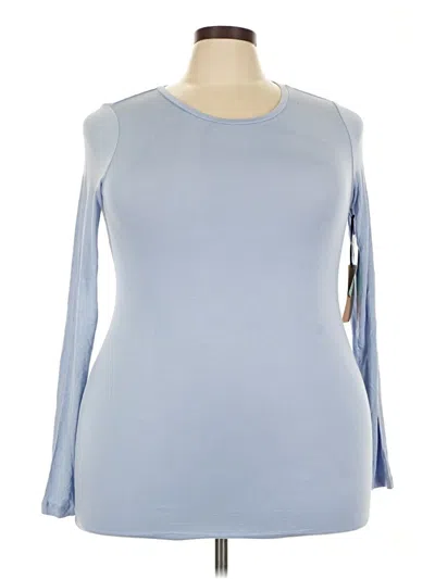 Pre-owned Halogen 3/4 Sleeve T-shirt In Blue