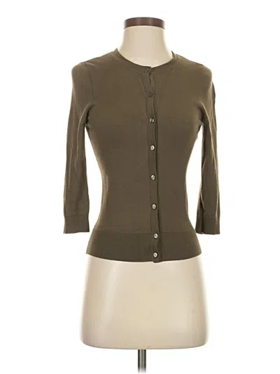 Pre-owned Halogen 3/4 Sleeve T-shirt In Brown