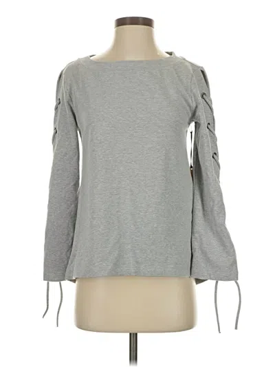 Pre-owned Halogen 3/4 Sleeve T-shirt In Gray