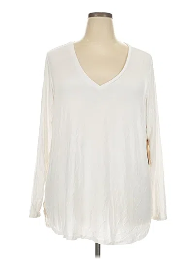 Pre-owned Halogen 3/4 Sleeve T-shirt In Ivory