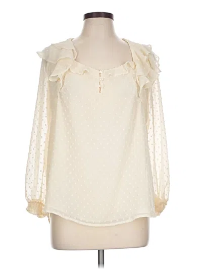 Pre-owned Halogen 3/4 Sleeve T-shirt In Ivory
