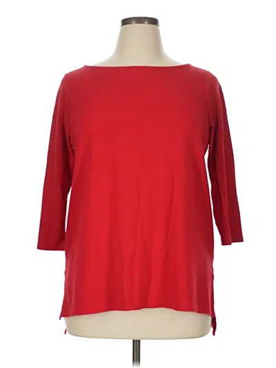 Pre-owned Halogen 3/4 Sleeve T-shirt In Red