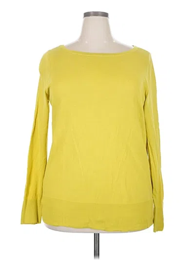 Pre-owned Halogen 3/4 Sleeve T-shirt In Yellow