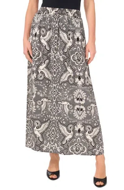 Halogen ® A-line Midi Skirt In Rich Black Birds