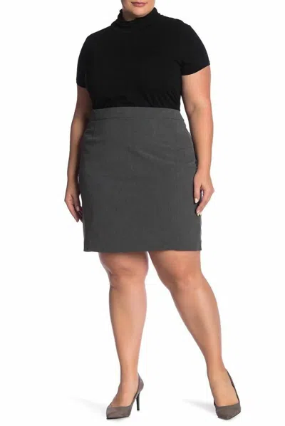 Halogen Above The Knee Suit Heather Skirt In Gray In Grey