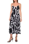 Halogen ® Abstract Floral Godet Pleat Dress In Black