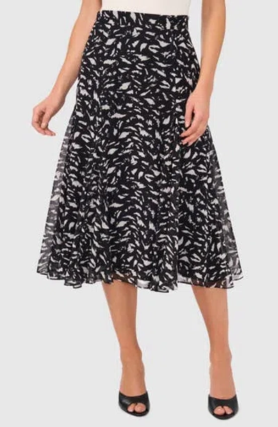 Halogen ® Abstract Print Skirt In Rich Black Print