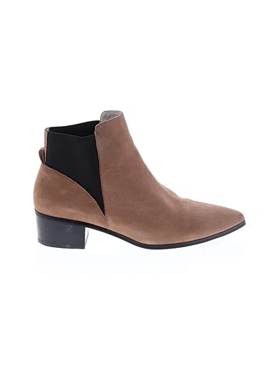 Pre-owned Halogen Ankle Boots In Brown