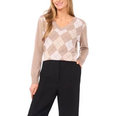Halogen ® Argyle V-neck Sweater In Brown