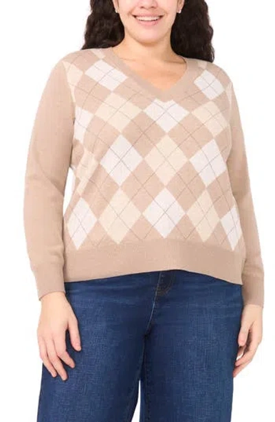 Halogen ® Argyle V-neck Sweater In Brown