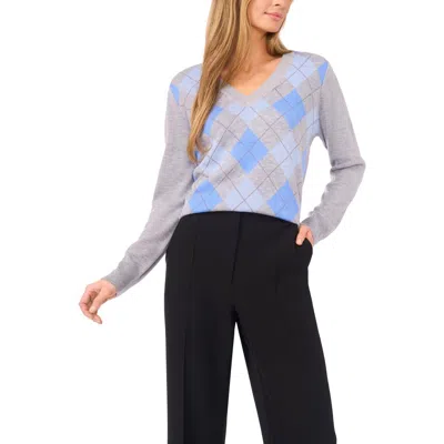 Halogen ® Argyle V-neck Sweater In Gray