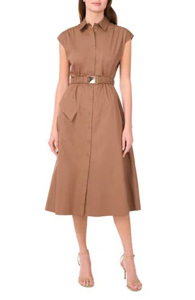 Halogen ® Asymmetric Belted Midi Shirtdress In Brown