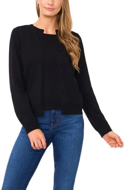 Halogen ® Attached Tank Cardigan Sweater In Black