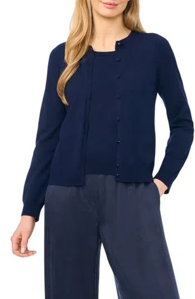 Halogen ® Attached Tank Cardigan Sweater In Blue