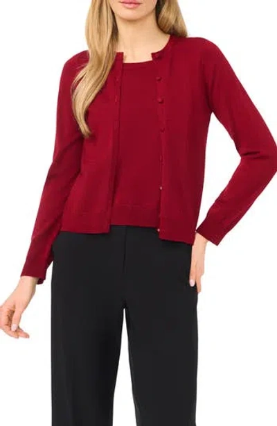 Halogen ® Attached Tank Cardigan Sweater In Red