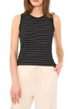Halogen ® Back Keyhole Tank In Black/white Mini Stripe