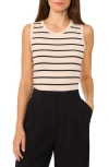 Halogen ® Back Keyhole Tank In White Sand Shell Stripe