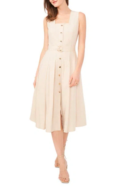 Halogen Belted Linen Blend A-line Dress In Pebble Brown