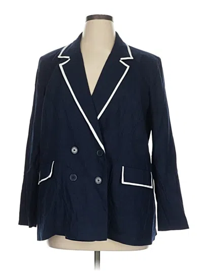 Pre-owned Halogen Blazer Jacket In Blue