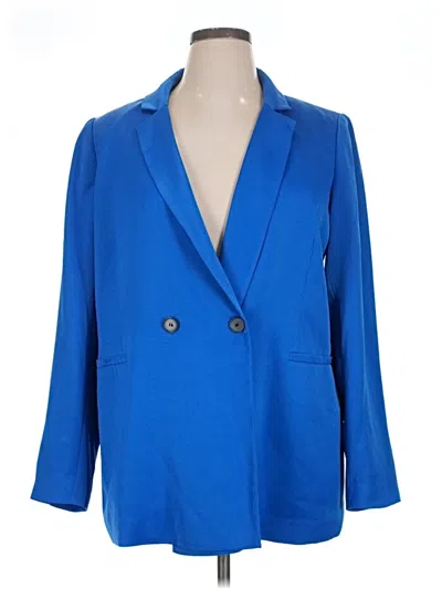 Pre-owned Halogen Blazer Jacket In Blue