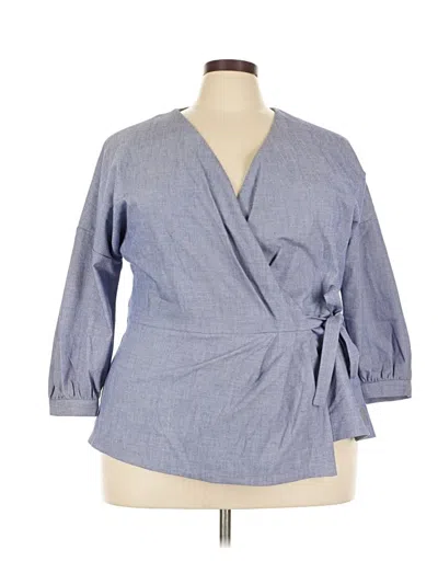 Pre-owned Halogen Blazer Jacket In Blue