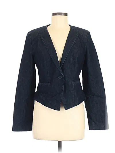 Pre-owned Halogen Blazer Jacket In Blue