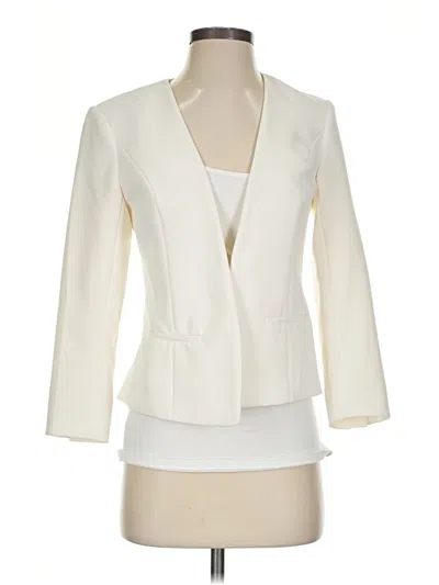 Pre-owned Halogen Blazer Jacket In Ivory