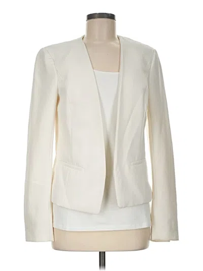 Pre-owned Halogen Blazer Jacket In Ivory