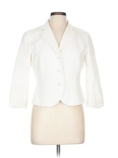 Pre-owned Halogen Blazer Jacket In White