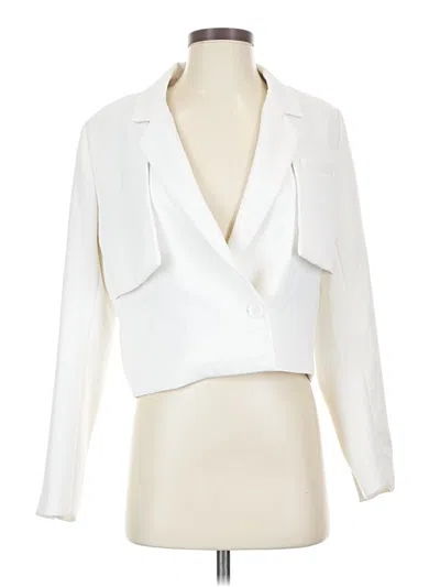 Pre-owned Halogen Blazer Jacket In White
