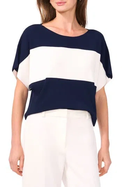 Halogen ® Boat Neck Drop Shoulder Top In Classic Navy/white