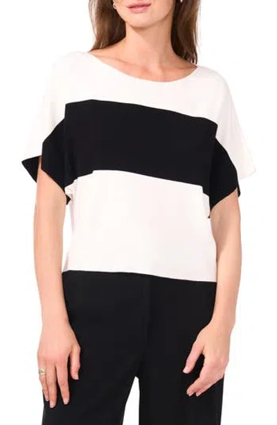 Halogen ® Boat Neck Drop Shoulder Top In White/black