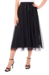 Halogen ® Bow Tulle Midi Skirt In Black
