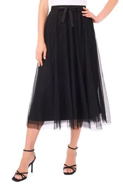 Halogen ® Bow Tulle Midi Skirt In Black