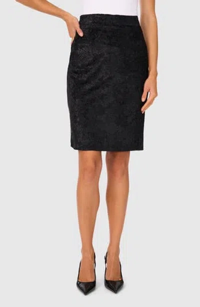 Halogen ® Burnout Velvet Pencil Skirt In Rich Black