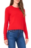 Halogen ® Button Cuff Cotton Blend Sweater In Red