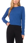 Halogen ® Button Cuff Crewneck Sweater In Blue