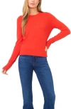 Halogen ® Button Cuff Crewneck Sweater In Poinciana