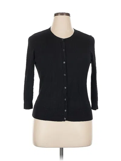 Pre-owned Halogen Cardigan Sweater In Black