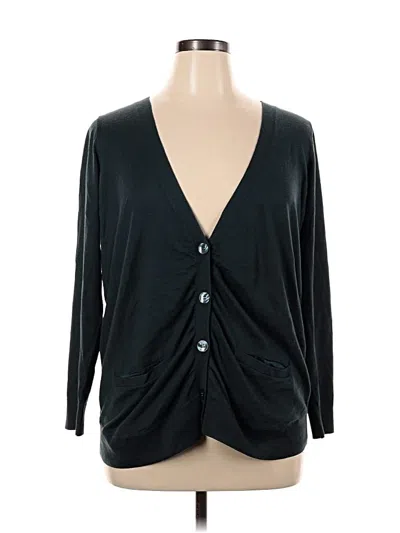 Pre-owned Halogen Cardigan Sweater In Black