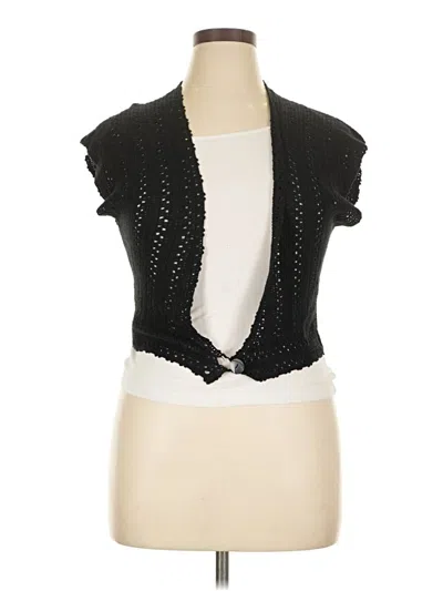Pre-owned Halogen Cardigan Sweater In Black