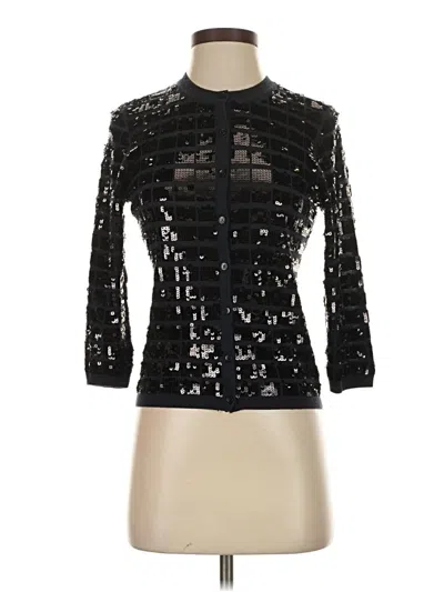 Pre-owned Halogen Cardigan Sweater In Black