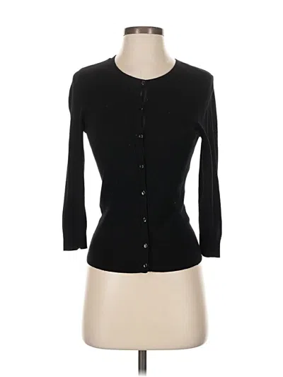 Pre-owned Halogen Cardigan Sweater In Black