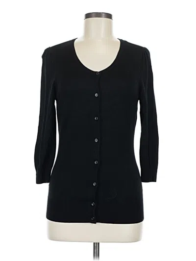 Pre-owned Halogen Cardigan Sweater In Black