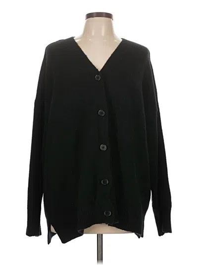 Pre-owned Halogen Cardigan Sweater In Black