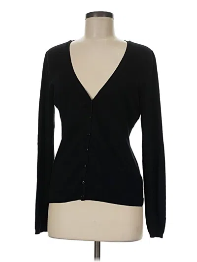 Pre-owned Halogen Cardigan Sweater In Black